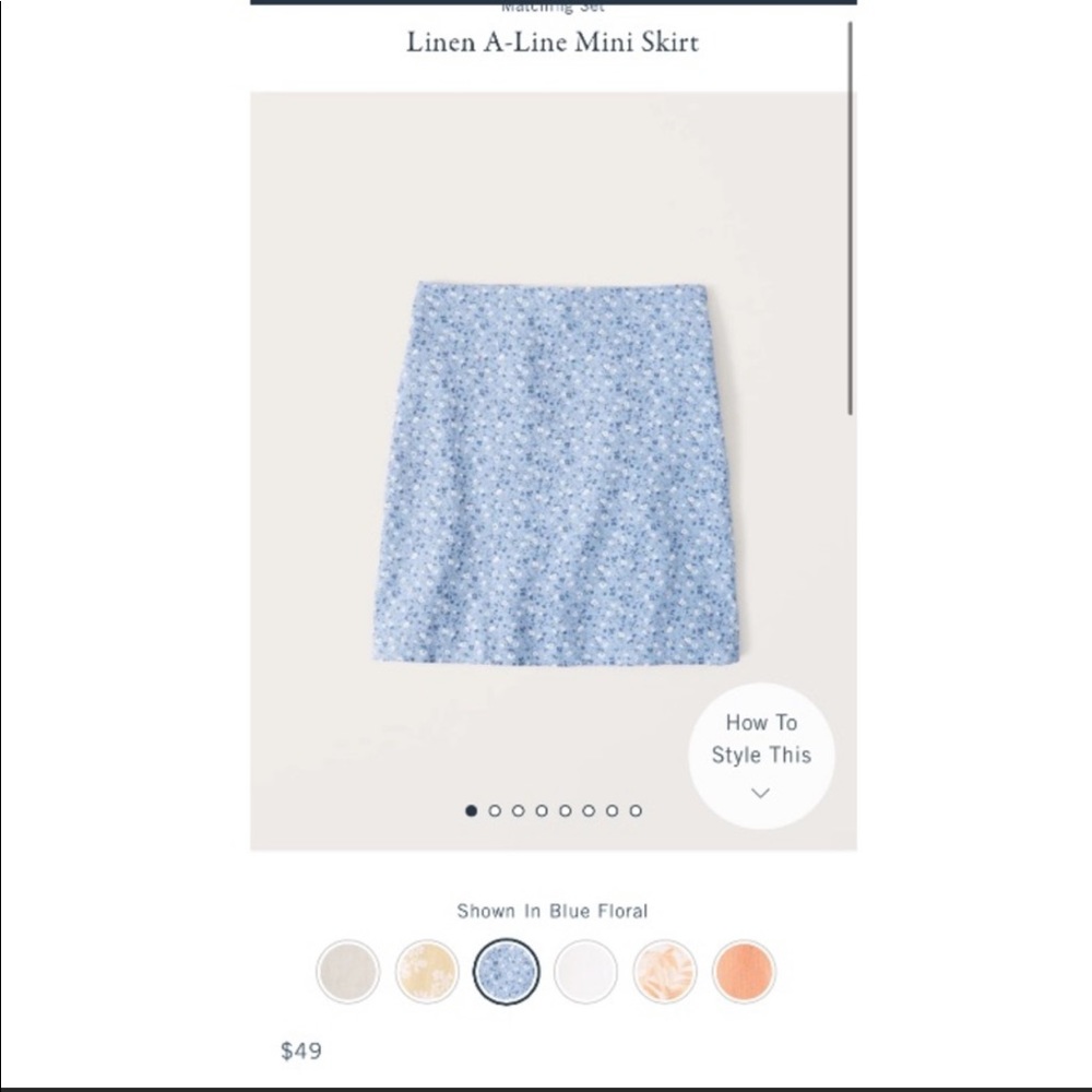 Abercrombie light blue flower skirt